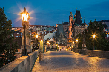 Historic Charles Bridge in Prague, Czech Republic