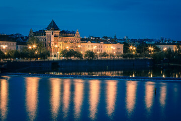 Historic Prague by night, Czech Republic