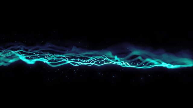 Abstract String Lines Waving Background Loop With Focus/ 4k animation of an abstract design background with waving lines visual fx seamless looping