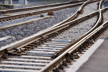 Track field at Zurich railway main station. Photo taken March 4th, 2021, Zurich, Switzerland.
