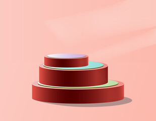 3D podium vector illustration. PWinner platform eps10. Flat pedestal