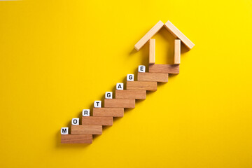 Fototapeta premium The growth of mortgage rates. Sale of houses.