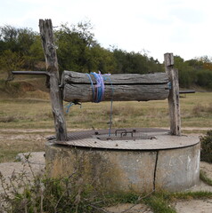 Fototapeta premium On old rural well in the country side of Bulgaria