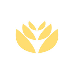 Food and Agricultural company logo minimalist design template wheat shape