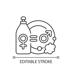 Division of domestic labour linear icon. Struggle for the rights of women. No domestic slavery. Thin line customizable illustration. Contour symbol. Vector isolated outline drawing. Editable stroke