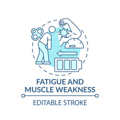 Problems with sleeping concept icon. Feeling of tiredness and exhaustion idea thin line illustration. Fatigue and muscle weakness. Vector isolated outline RGB color drawing. Editable stroke