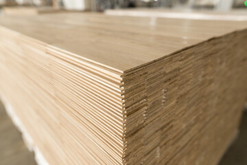 The close up of decorative glued wooden blocks