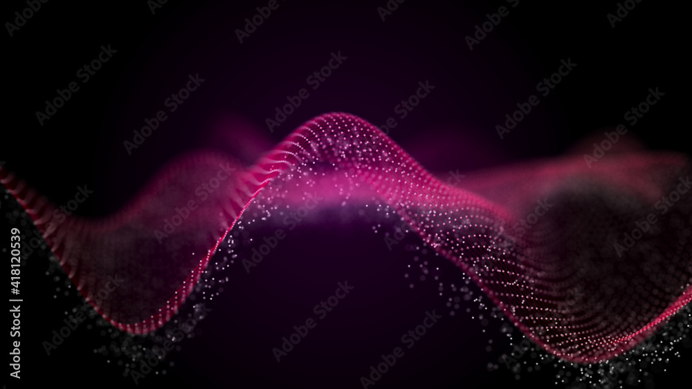 Poster Structural communication of data transmission. Futuristic hexagon illustration. Technology concept. 3D rendering.