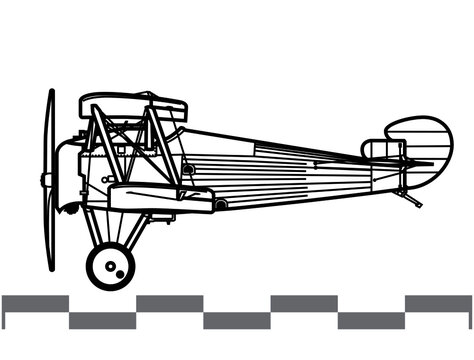 Sopwith 7F.1 Snipe. World War 1 fighter aircraft. Side view. Image for illustration and infographics.