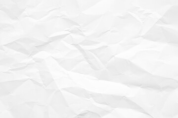 Fototapeta premium Clean white paper, wrinkled, abstract background.