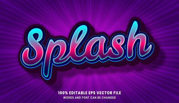 Splash 3d editable text style effect