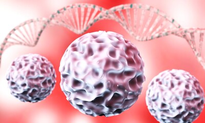 stem cell, endocrine system of the body, medical abstraction, 3d rendering