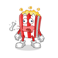pop corn burp mascot. cartoon vector