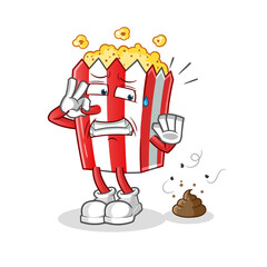 pop corn with stinky waste illustration. character vector