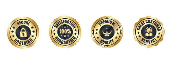 satisfaction guarantee, secure ordering, premium quality, customer service, Money back guarantee, Trust Badges
