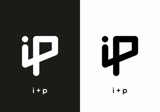 Black and white ip initial letter