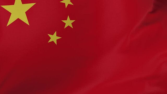 China waving flag seamless loop animation 4k.