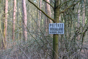 Private woodland sign