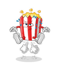  pop corn fart jumping illustration. character vector