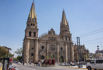 The beautiful Guadalajara Cathedral in the historic center, Guadalajara, Jalisco, Mexico