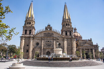 Fototapeta na wymiar The beautiful Guadalajara Cathedral in the historic center, Guadalajara, Jalisco, Mexico