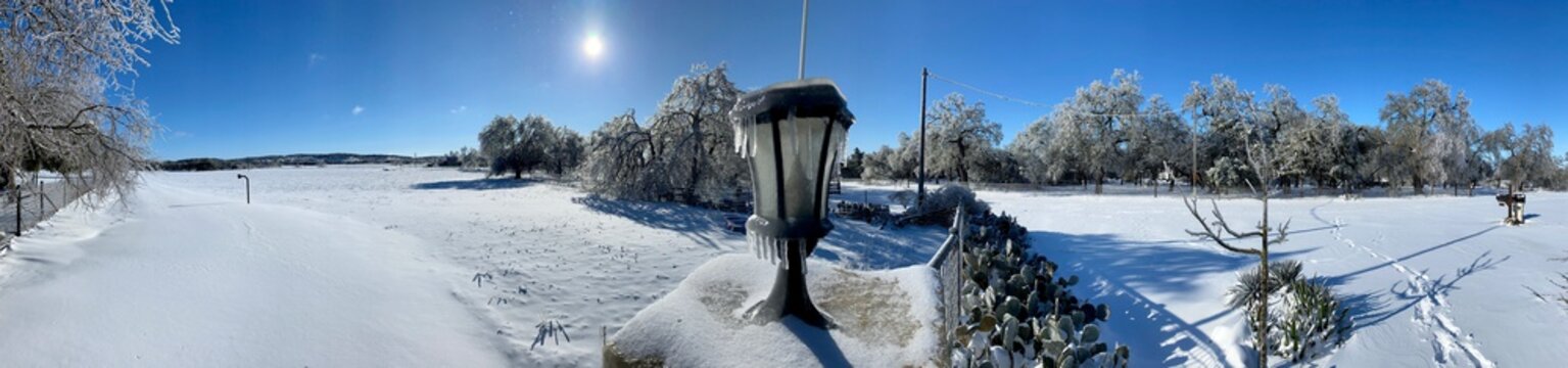 Landscape With Snow Texas Hill Country Fredericksburg