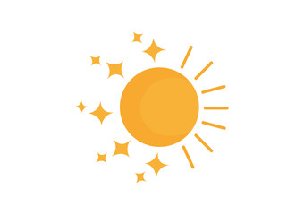 illustration of crescent moon and sun