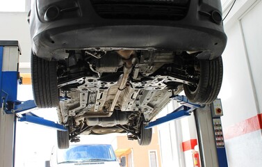 Old Renault car being repaired at a car service 