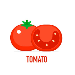 Vector of tomato on white background.