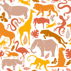 Wild africa safari animal icon seamless pattern © Cienpies Design