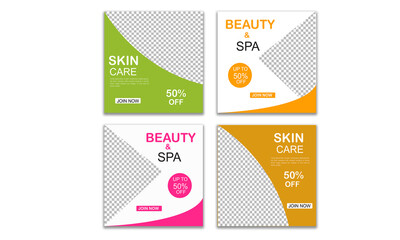 Social media post template for beauty care