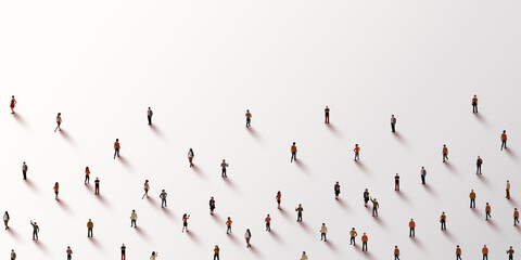 Large group of people on white background. People crowd concept.