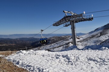Cable car ski run ski resort