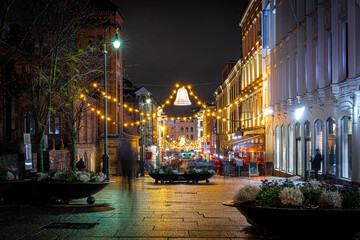 View of Christmas Oslo in the night, Norway