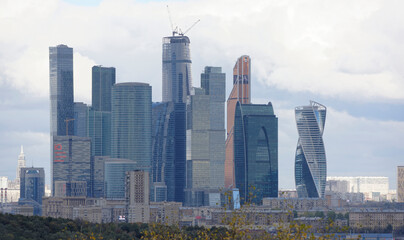 View from Vorobyovy Hills on the Moscow-City