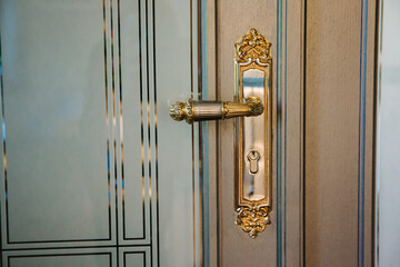 Golden door handle.