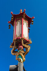 Fototapeta na wymiar Street light in Chinatown in San Francisco, California