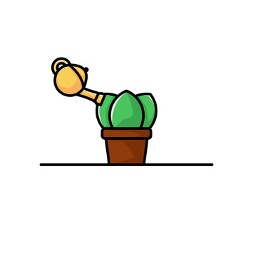 illustration of a cactus in a pot vector illustration design