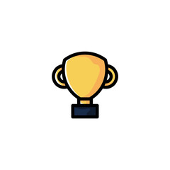 Trophy Cartoon Illustration Design Vector.