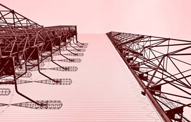 Radar DUGA Unique old radar station in Chernobyl exclusion zone, Ukraine. Soviet over-the-horizon radar (OTH) system used as part of missile defense early warning radar network. Metal construction.