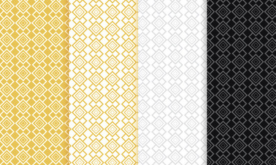 Geometric patterns design set in premium colors
