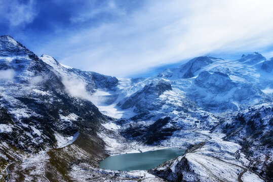 Alpine lake in mountain landscape, Stein Glacier, Berne, Switzerland