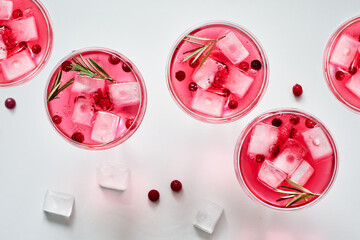 Cranberry rosemary spritzer drink.