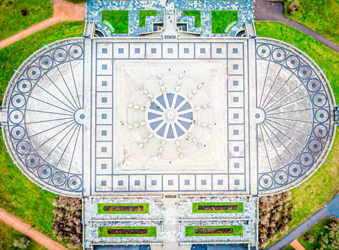 Aerial view of Vigeland park in Oslo, Norway