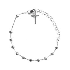 cross rosary christian pendant Silver gold pendnt fragment necklace link chain on white backround isolated