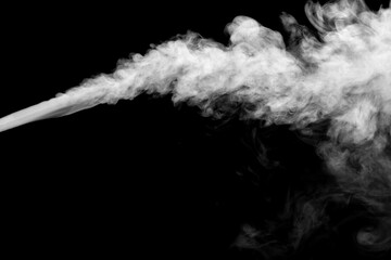 white smoke isolated on black background, abstract powder, water spray, Add smoke effect