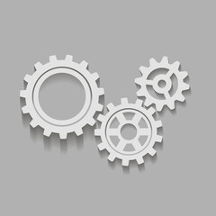 Metal gears set. Factory gears vector icon. Mechanical gear. The image of the gear. Machine gear. Cogwheel gear
