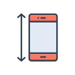 Color illustration icon for size