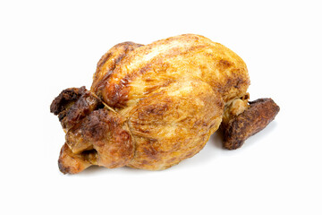 poulet rôti isolé sur un fond blanc