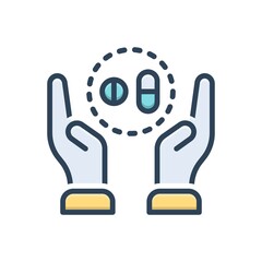 Color illustration icon for treatment